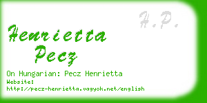 henrietta pecz business card